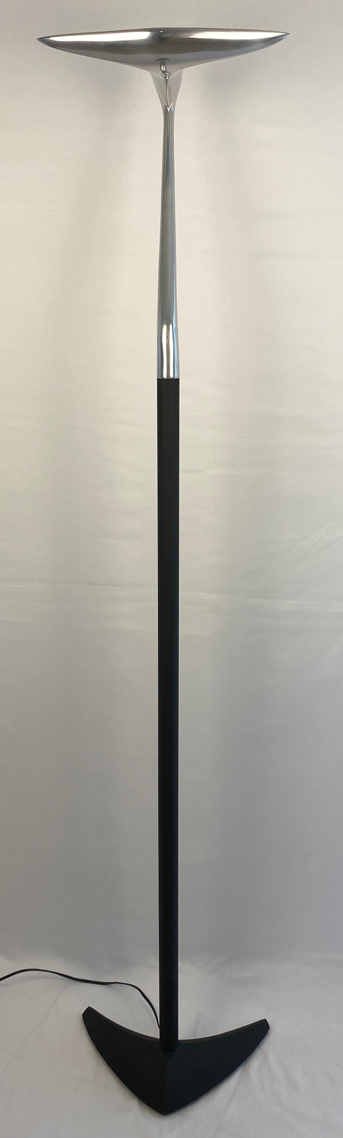 Modern French Polished Chrome Floor Lamp by LG, Paris France For Sale 8
