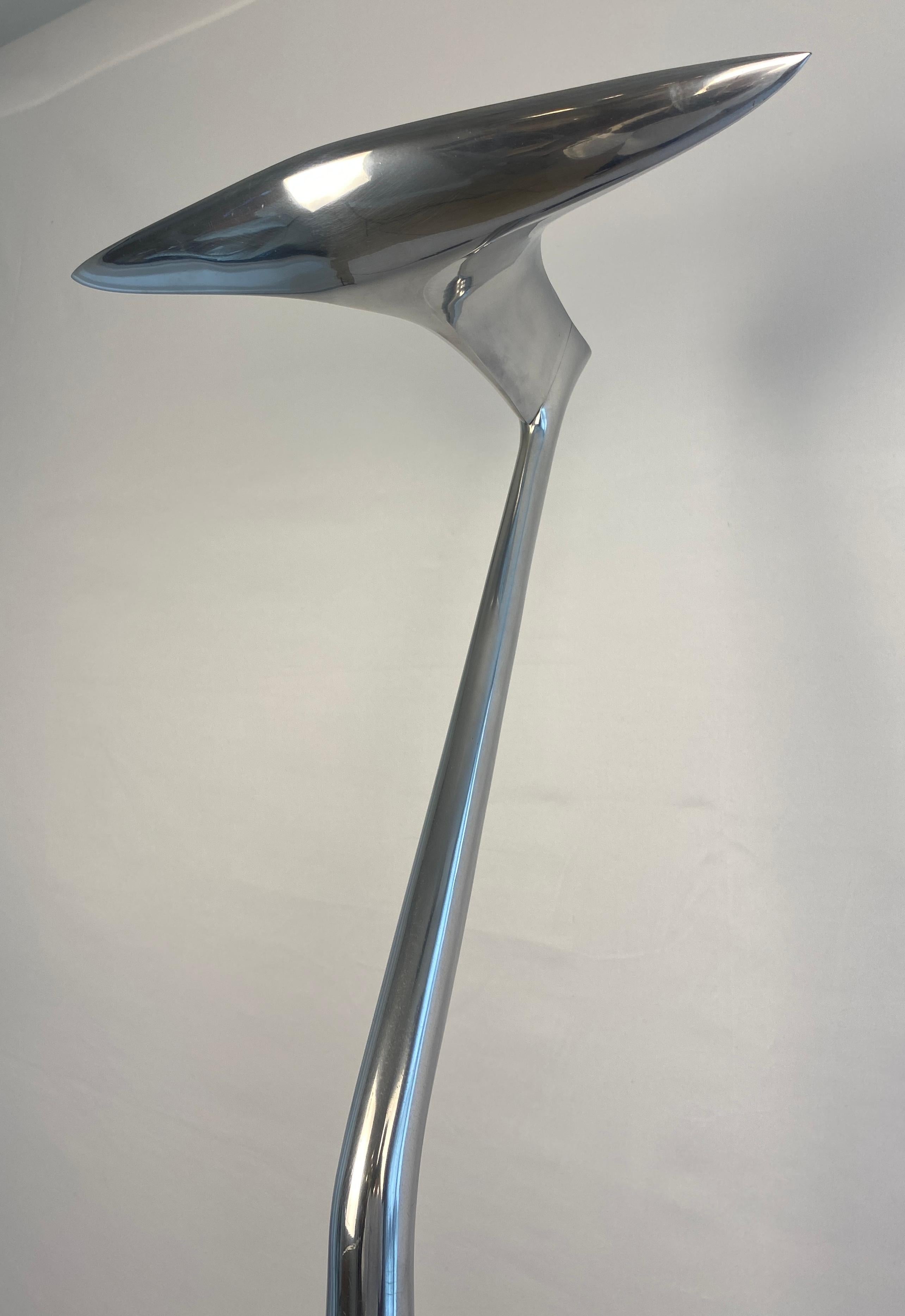 20th Century Modern French Polished Chrome Floor Lamp by LG, Paris France For Sale