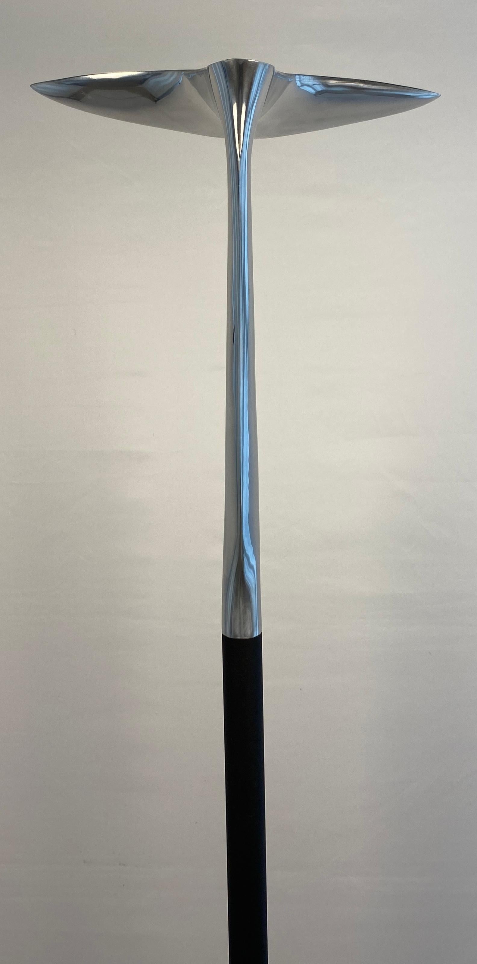 Modern French Polished Chrome Floor Lamp by LG, Paris France For Sale 1