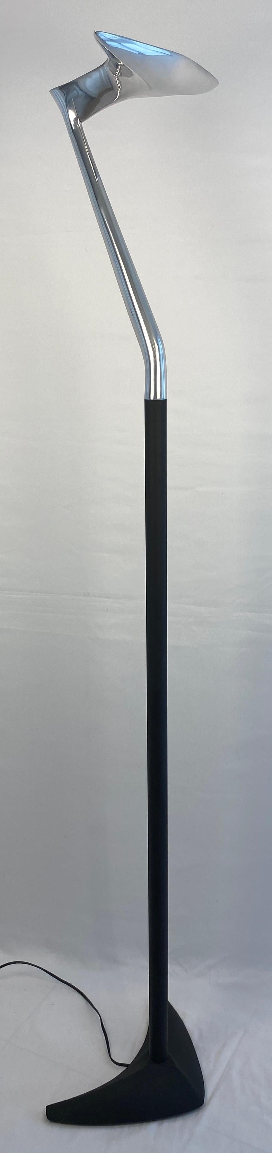 Modern French Polished Chrome Floor Lamp by LG, Paris France For Sale 4