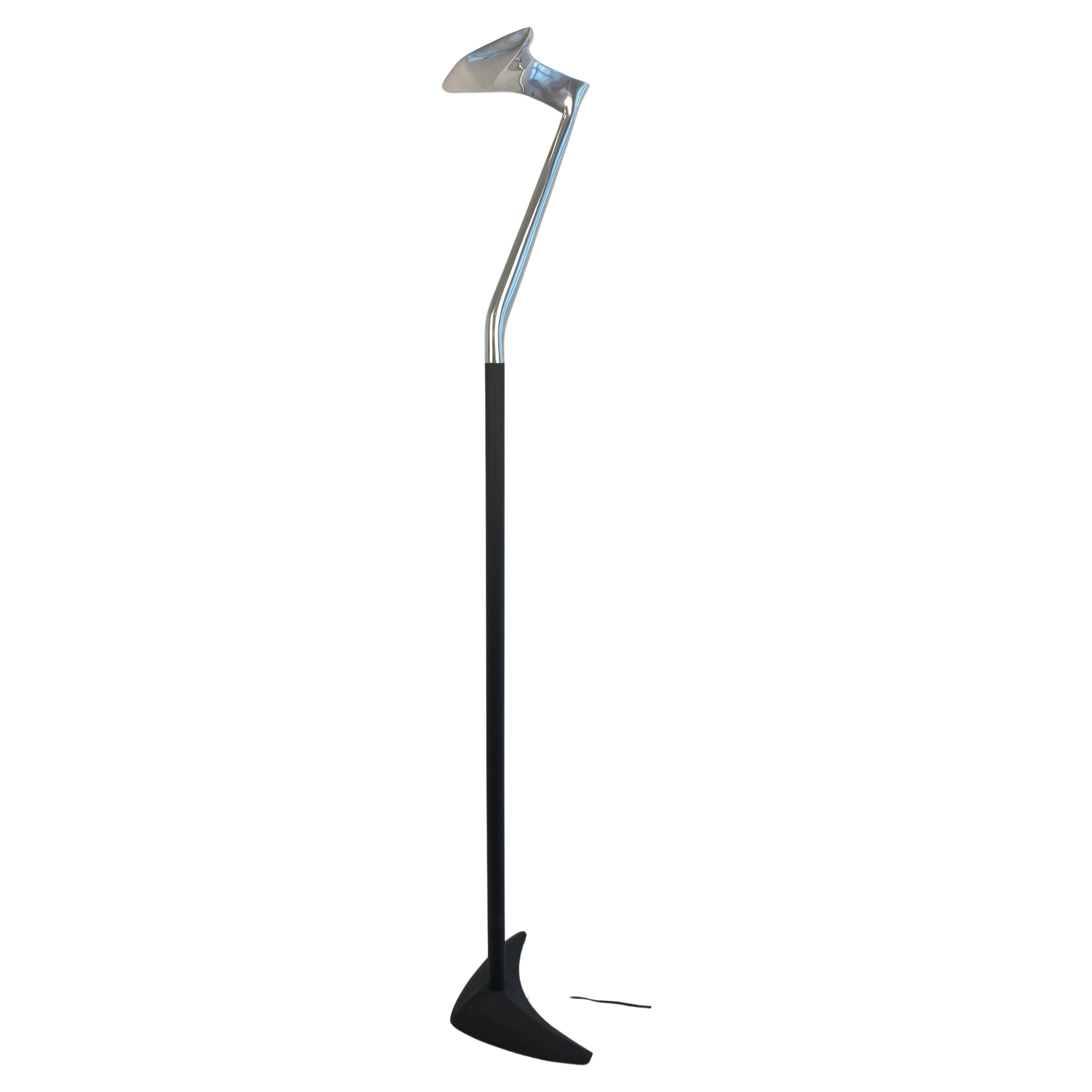 Modern French Polished Chrome Floor Lamp by LG, Paris France