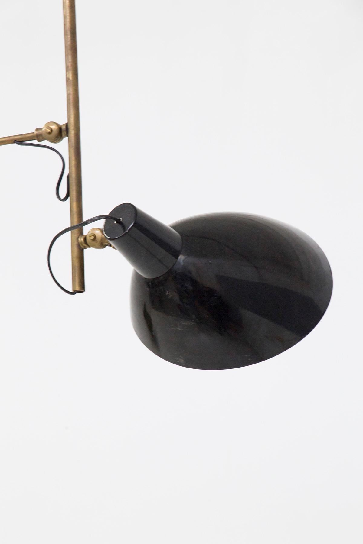Post-Modern Modern French style black and brass pendant For Sale