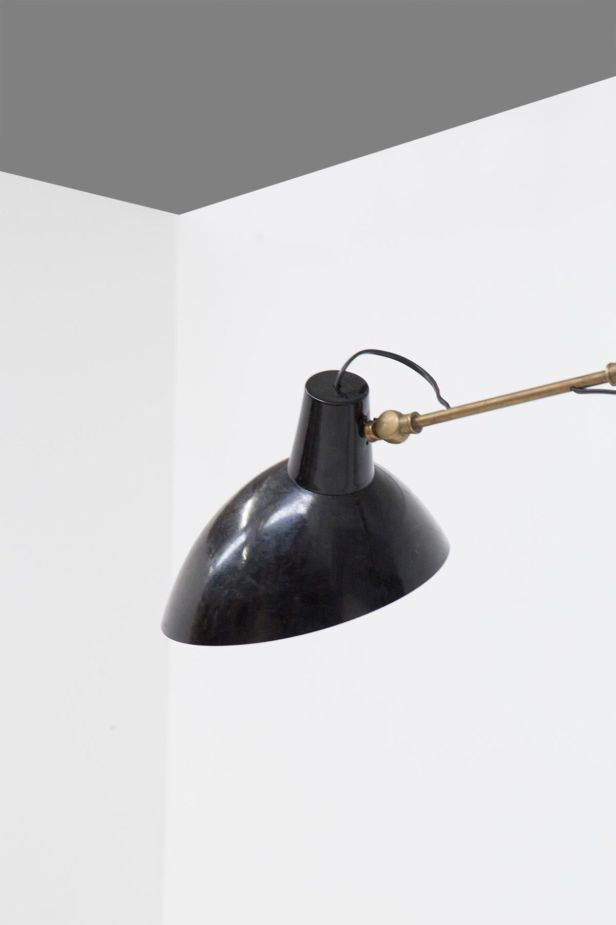 Italian Modern French style black and brass pendant For Sale