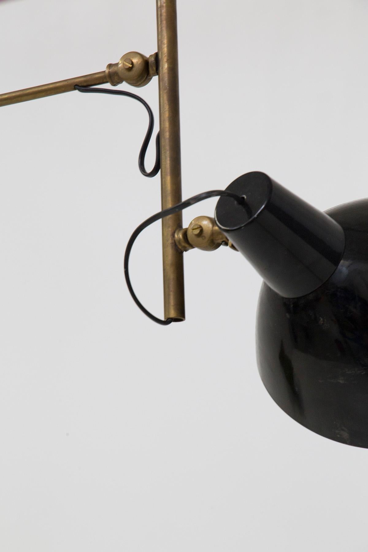 Modern French style black and brass pendant In Good Condition For Sale In Milano, IT