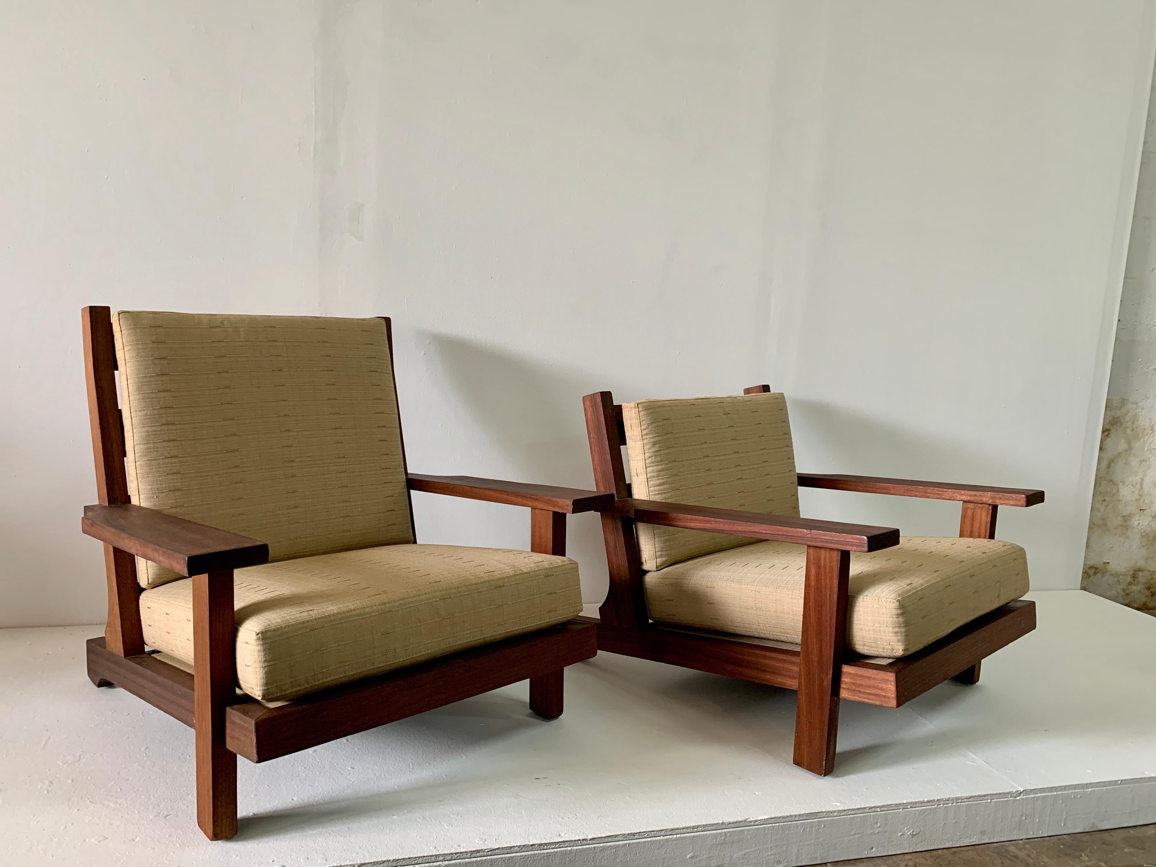 Modern French Teak High-Back Lounge Chair 4