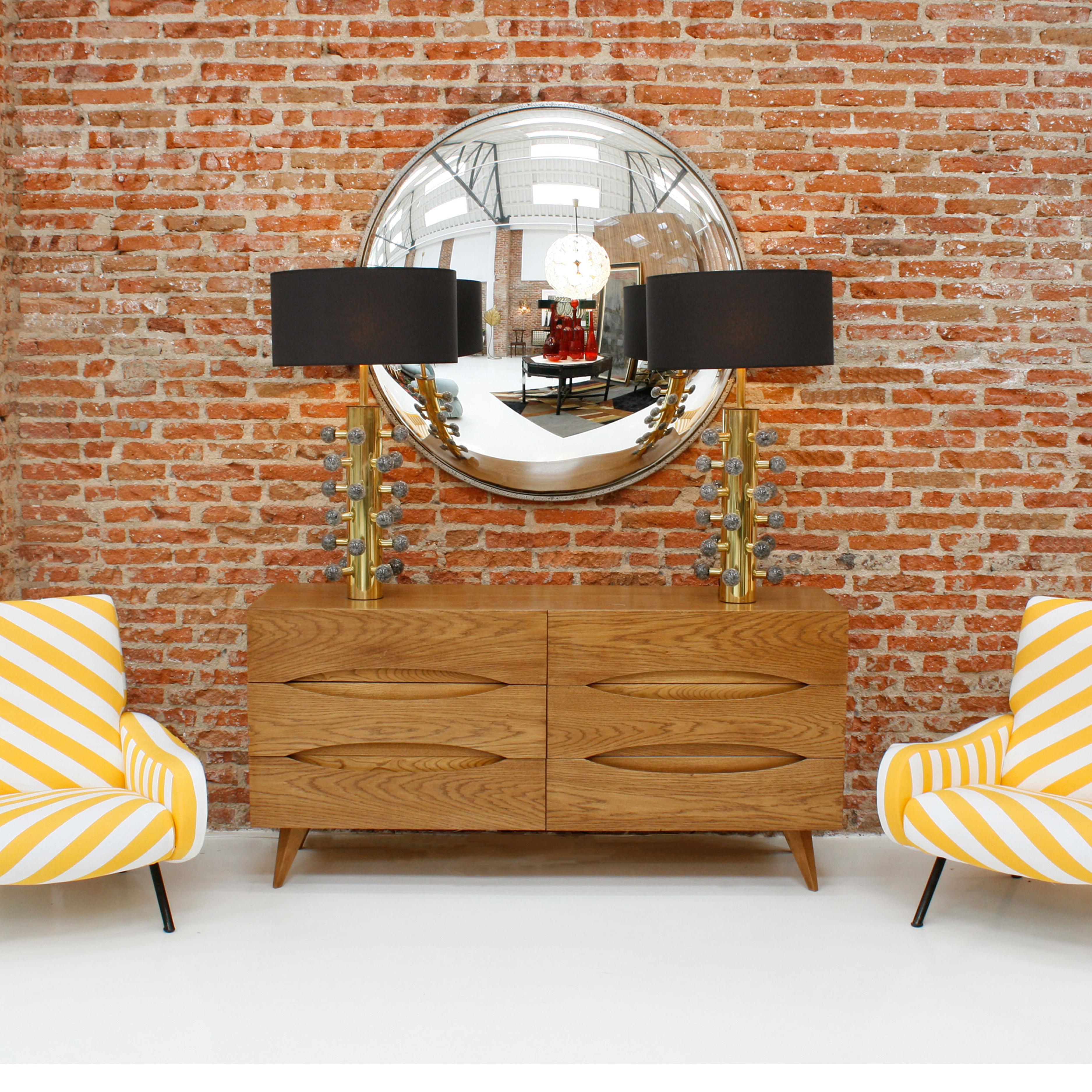 Metal Modern French Wall-Mounted Convex Mirror