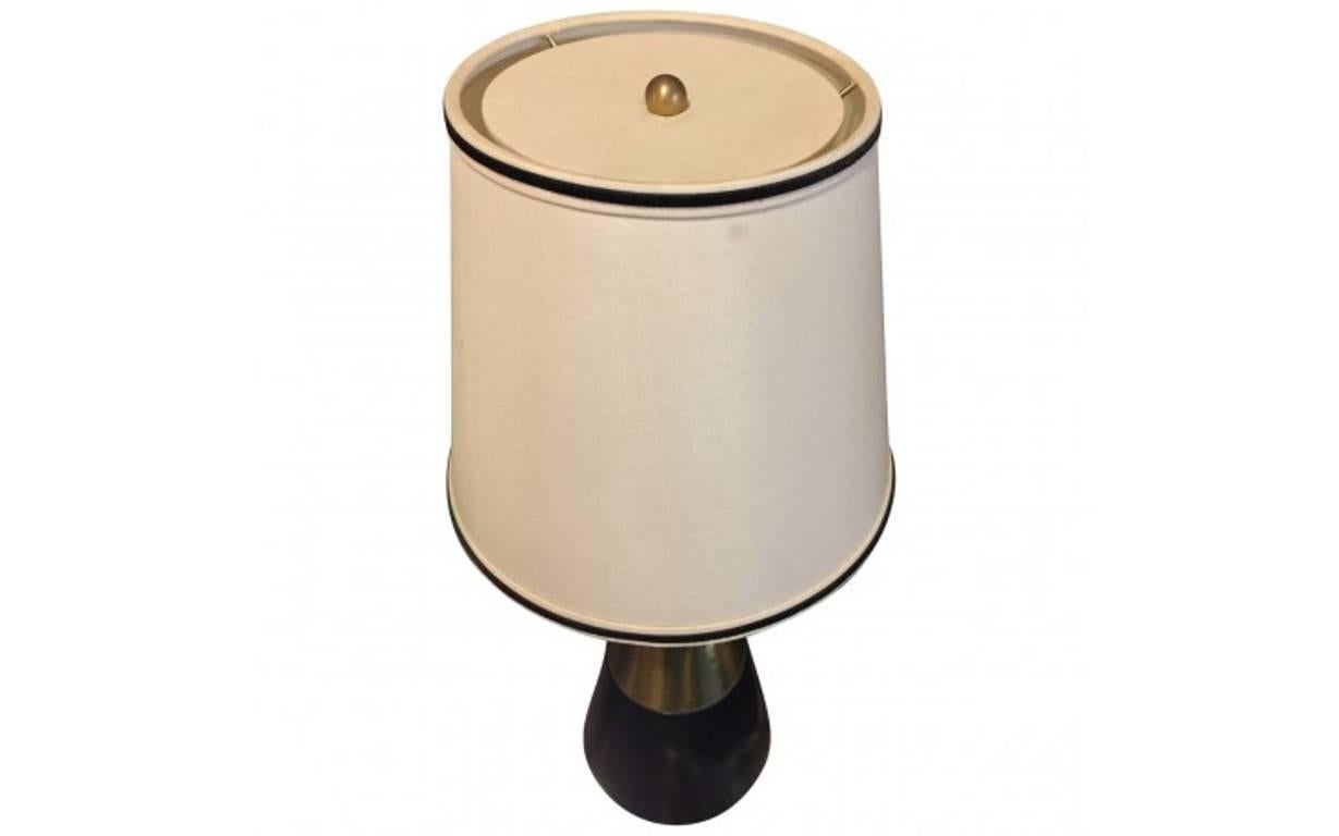 Mid-Century Modern Modern French Wood and Brass Table Lamps
