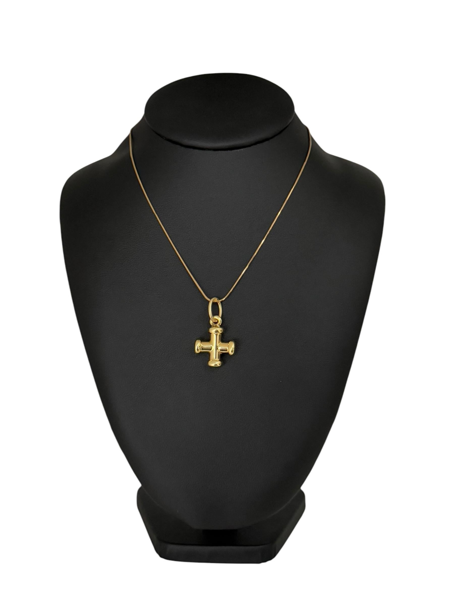 Women's or Men's Modern French Yellow Gold Cross Greek Style For Sale