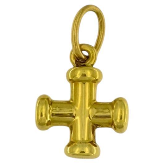 Modern French Yellow Gold Cross Greek Style For Sale