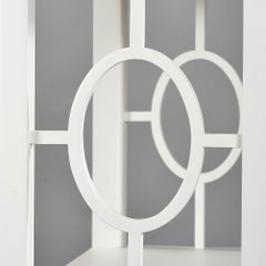 Modern Fretwork Étagère, White Lacquer