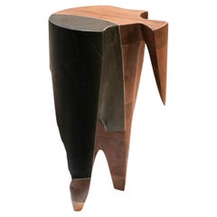 Modern "Frontier End Table" by Studio S II Walnut Stone Organic Design Modern "Frontier End Table" by Studio S II Walnut Stone Organic Design