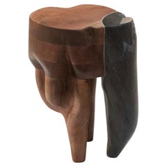 Modern "Frontier End Table II" by Studio S II Walnut Stone Organic Design Modern "Frontier End Table II" by Studio S II Walnut Stone Organic Design