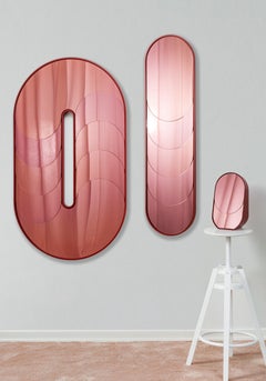 Modern Full Length Wall Mirror "Baggage Claim-O" in Rose by Müge Kahraman