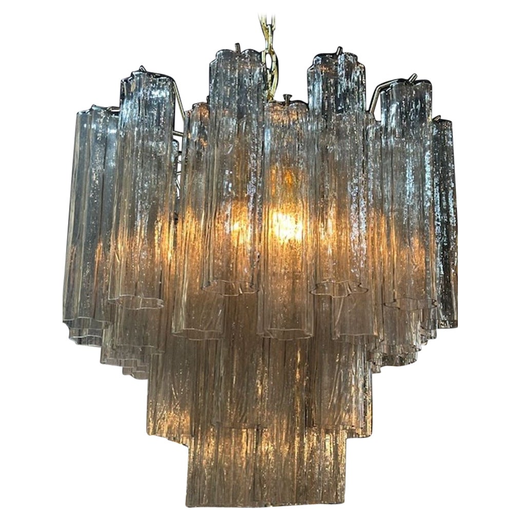 Lampadario moderno in vetro di Murano stile "Trochi" color fumo