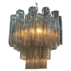 Lampadario moderno in vetro di Murano stile "Trochi" color fumo