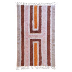 Modern Funky Moroccan Beni M'Rirt Rug with Engraved Design