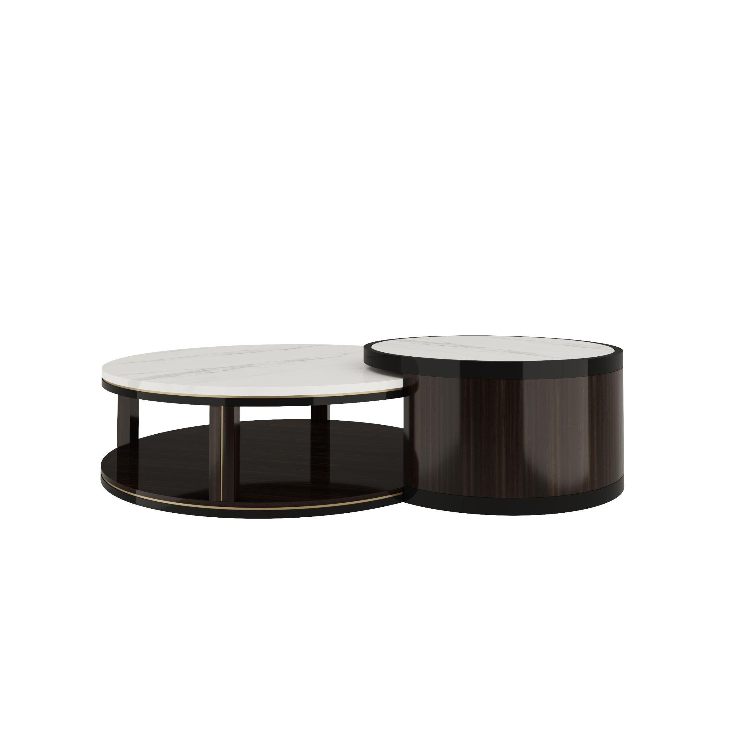 Mesa de centro moderna FUSION con tapa de mármol Estremoz y chapa de madera Mármol en venta