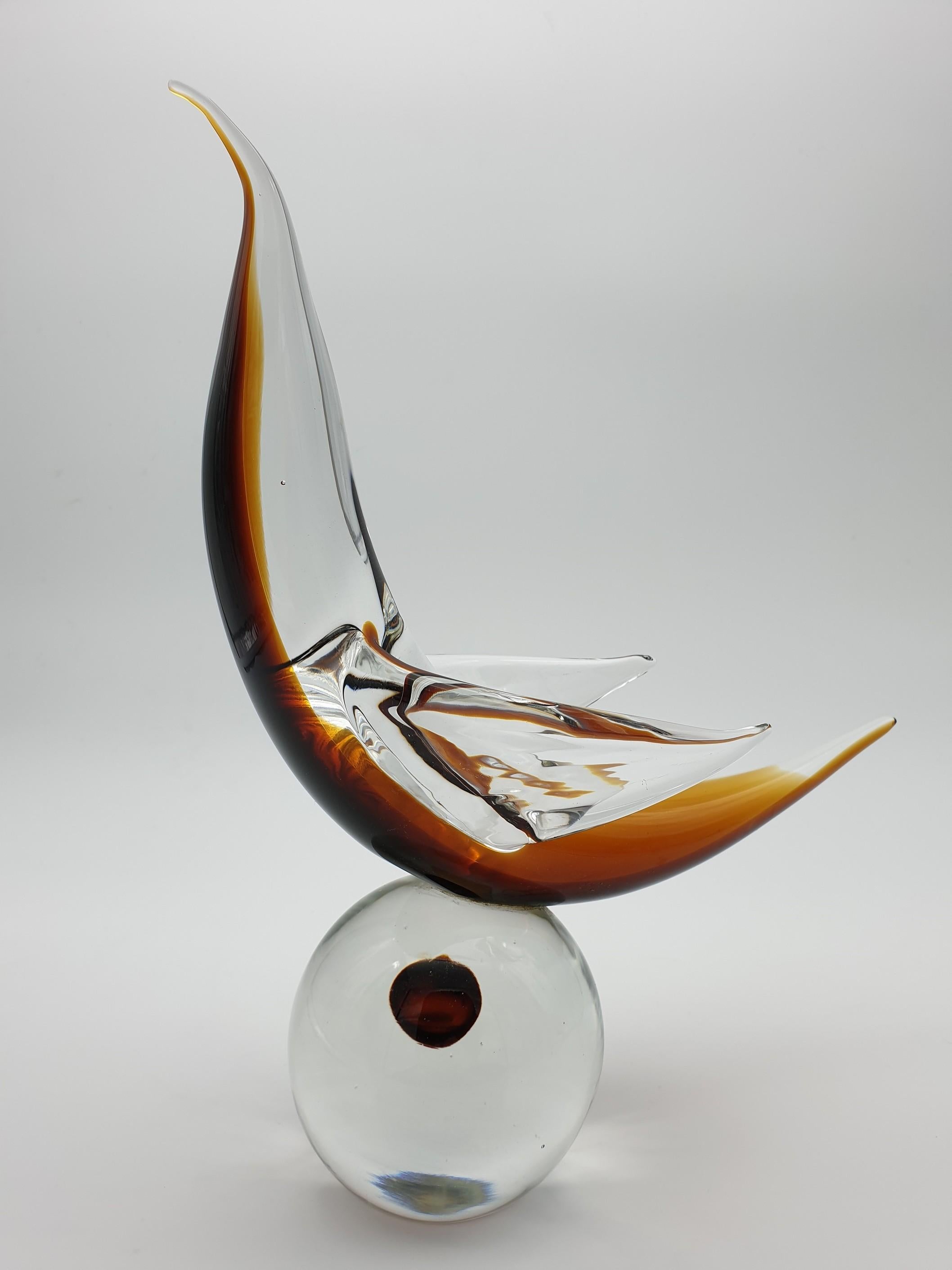 Late 20th Century Modern Futuristic Murano Glass Sculpture by Cenedese, circa 1970s For Sale