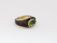 Modern Futuristic Tourmaline Ring Yellow Gold Patinated Bronze 4 Carats, 2026