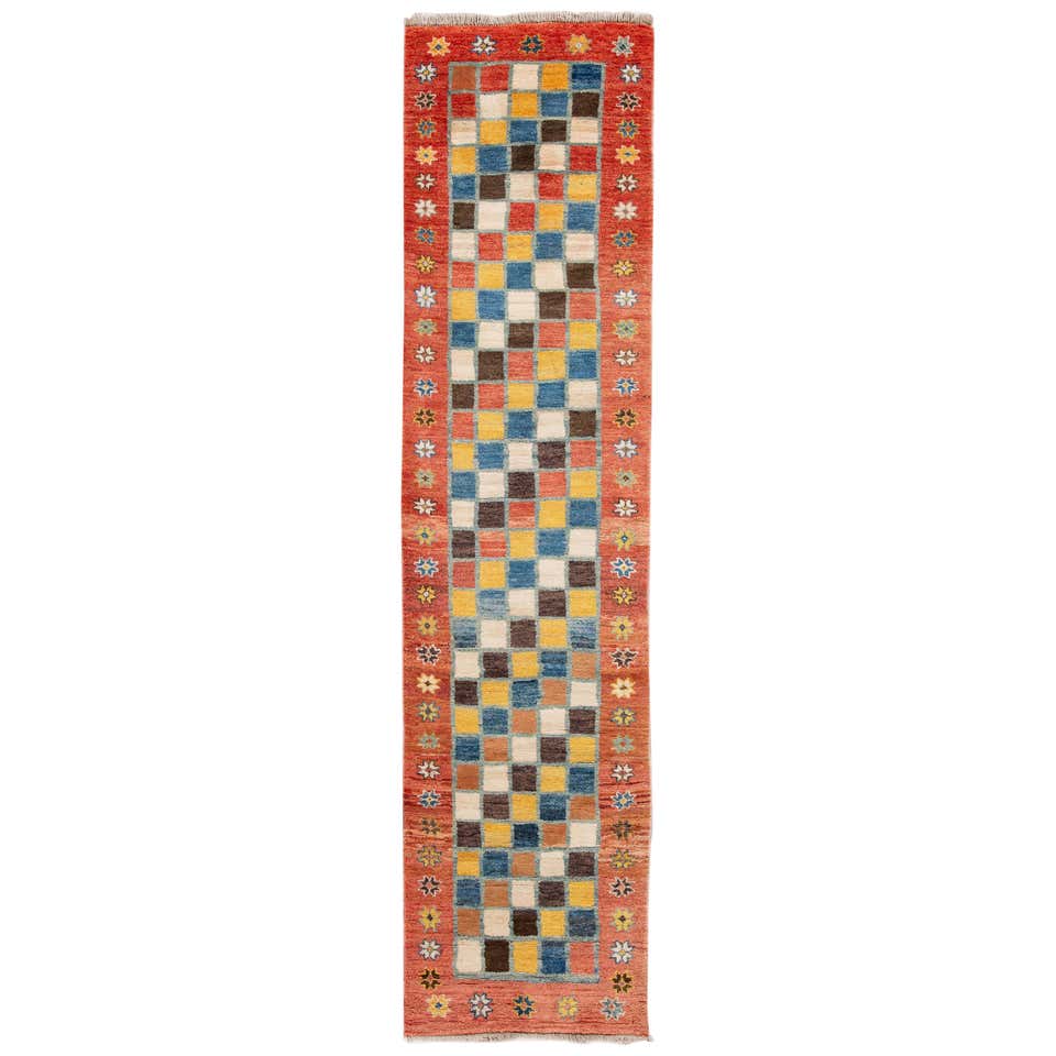 21st Century Contemporary Gabbeh Runner Rug For Sale at 1stDibs