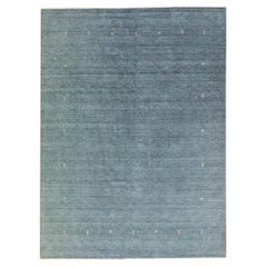 Modern Gabbeh Style Hand-Loom Light Gray Minimalism Pattern Wool Rug
