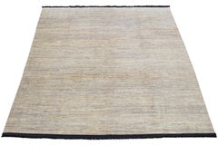 Moderner Wollteppich im Gabbeh-Stil in Zimmergröße in Beige & Grau in Beige