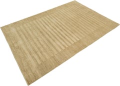 Modern Gabbeh Style Rug, Hand Knotted, 8.8 × 6.1 ft – Beige and Sand