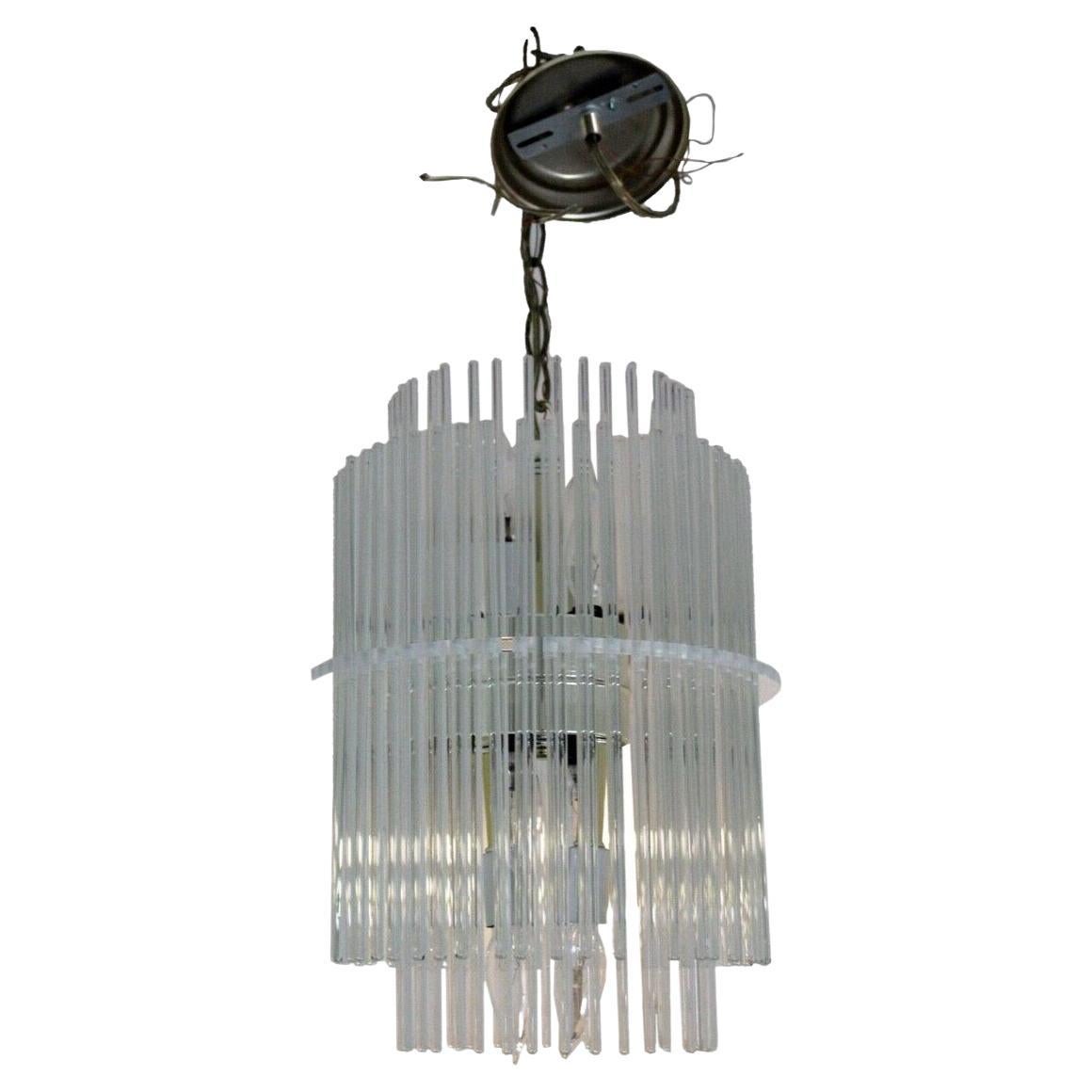 Sciolari Glass Rod Chandelier at 1stDibs