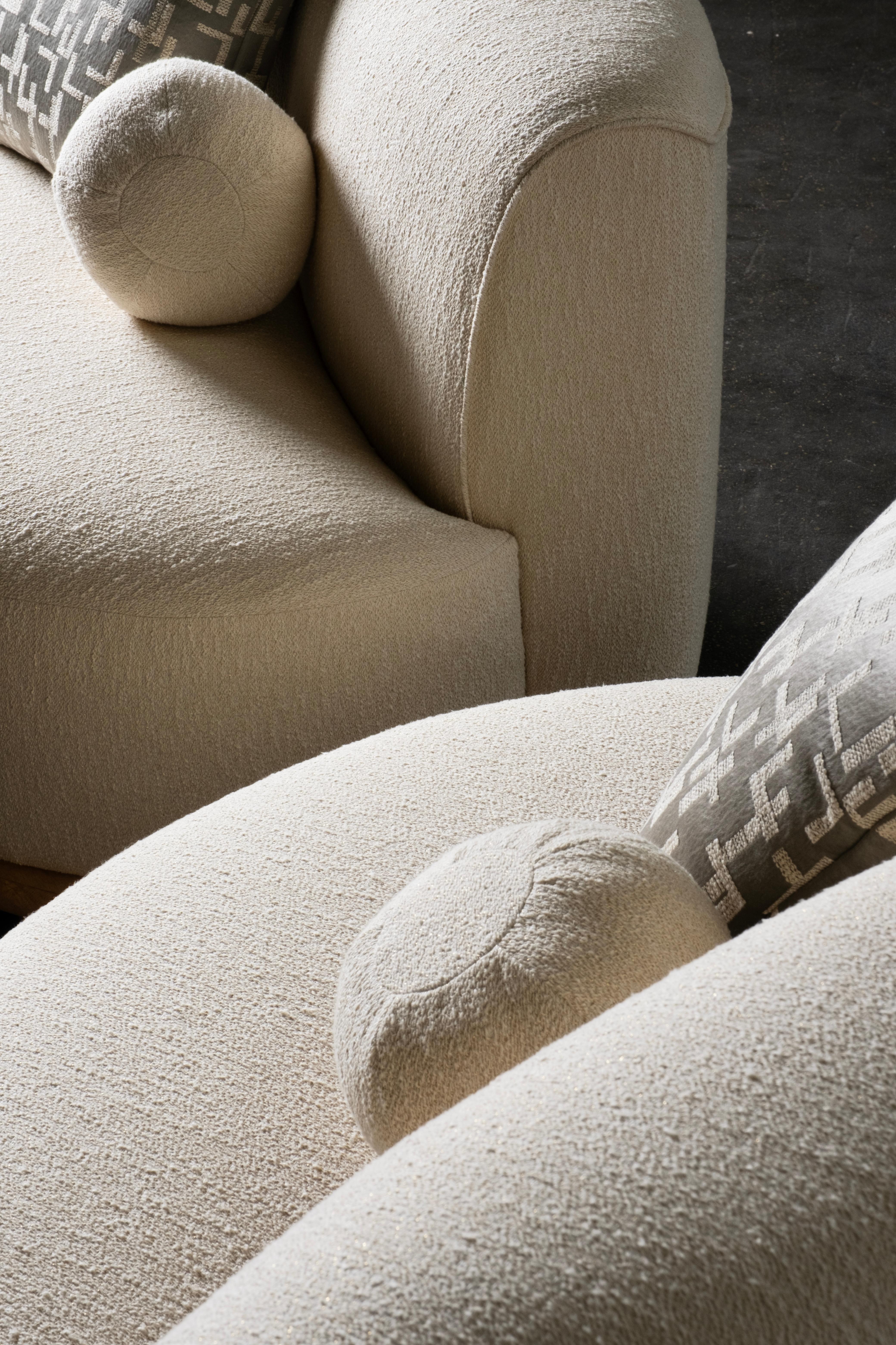 Contemporary Galapinhos Armchair, Oak Root, Cotton, Handmade by Greenapple For Sale 8