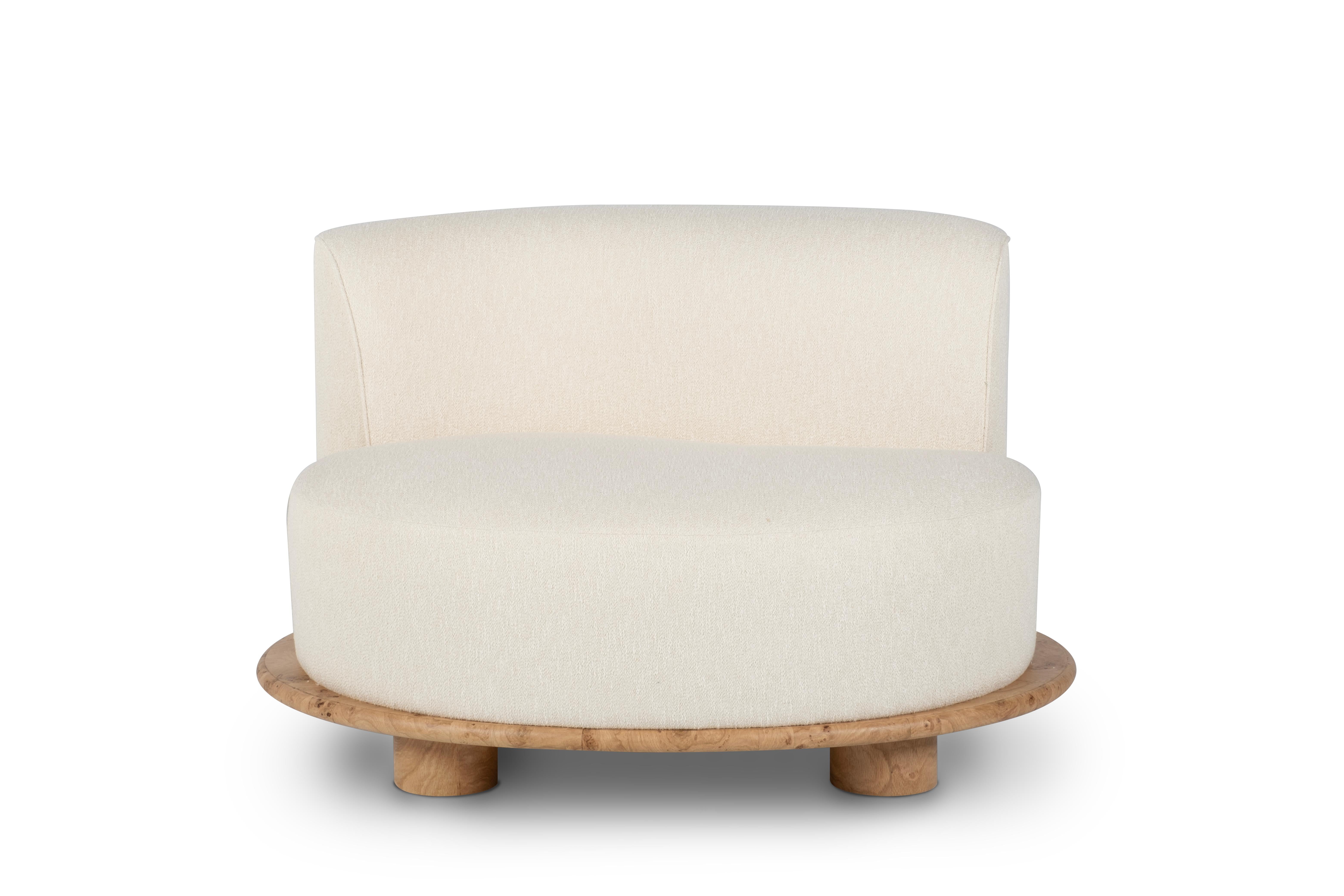 Contemporary Galapinhos Armchair, Oak Root, Cotton, Handmade by Greenapple In New Condition For Sale In Lisboa, PT