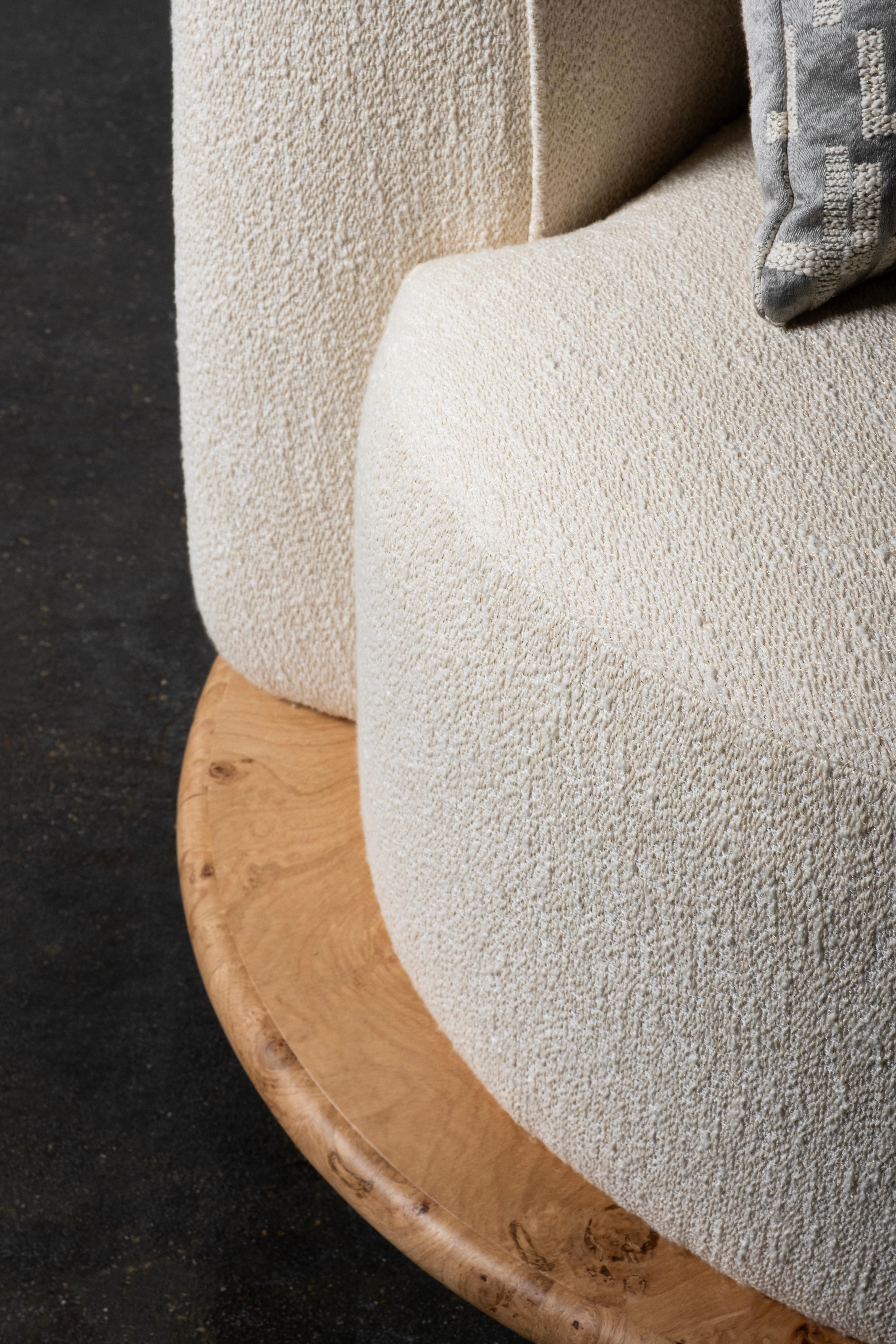 Contemporary Galapinhos Armchair, Oak Root, Cotton, Handmade by Greenapple For Sale 2