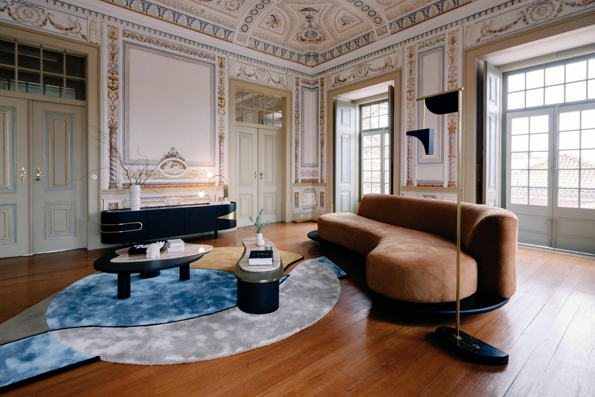 Modernes Galapinhos-Sofa, cremefarbenes Wollleinen, handgefertigt in Portugal von Greenapple im Angebot 2