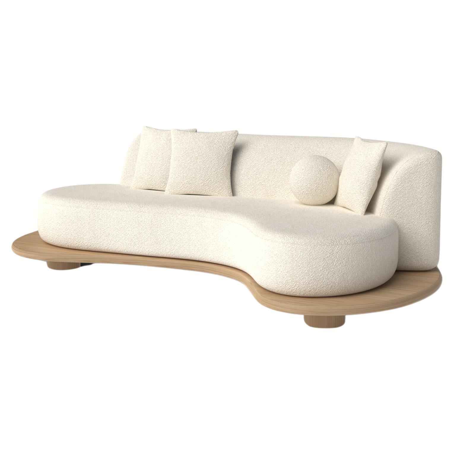 Modernes Galapinhos-Sofa, cremefarbenes Wollleinen, handgefertigt in Portugal von Greenapple im Angebot