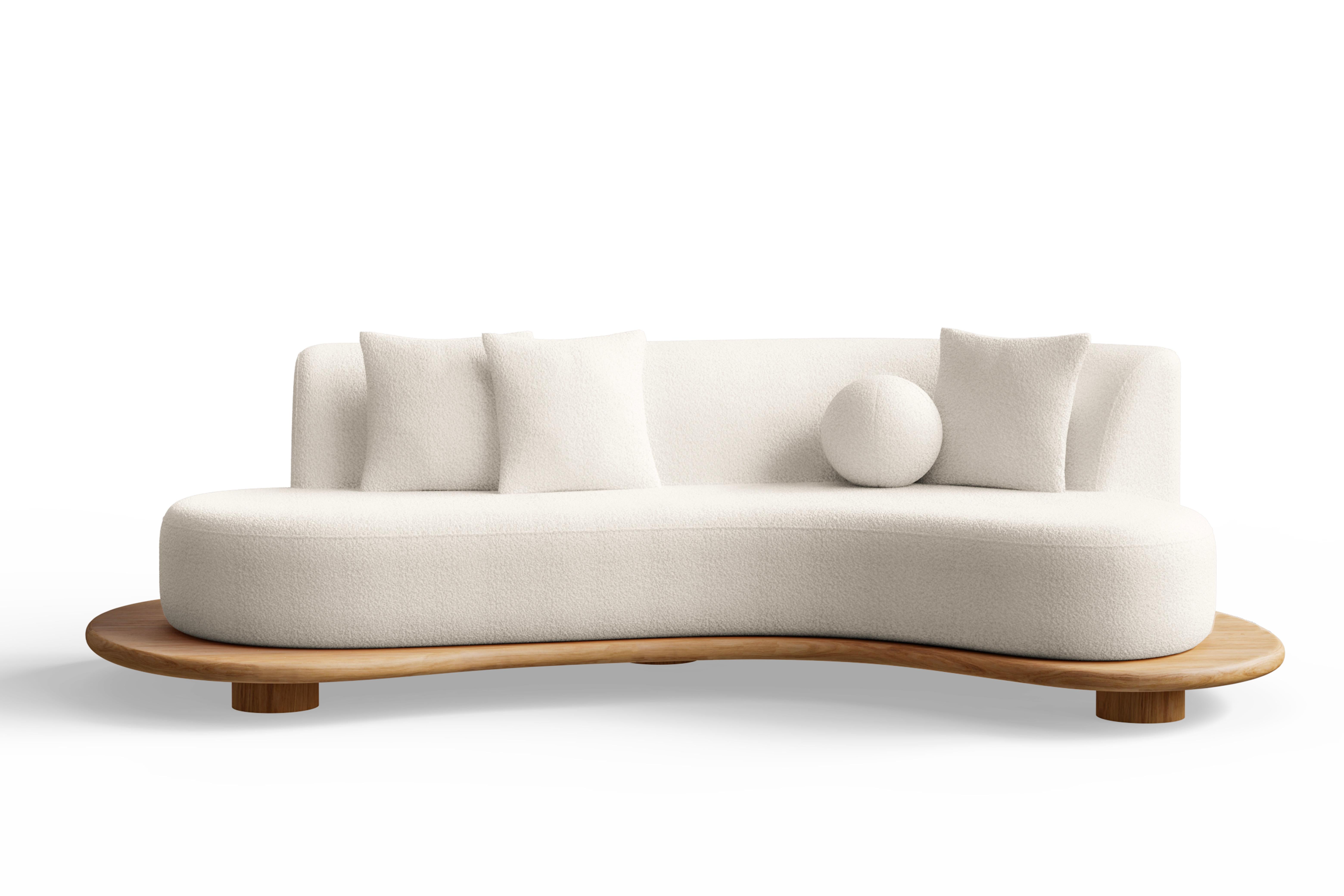 Contemporary Galapinhos Sofa, Cremefarbenes Wolle-Leinen, Handgefertigt in Portugal von Greenapple (Moderne) im Angebot