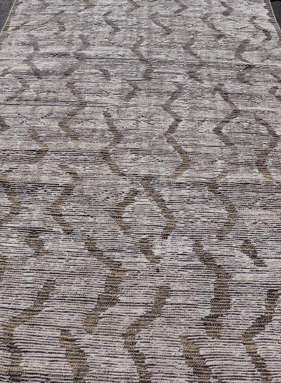 Modern Gallery Rug in Wool with Abstract Design 5'10