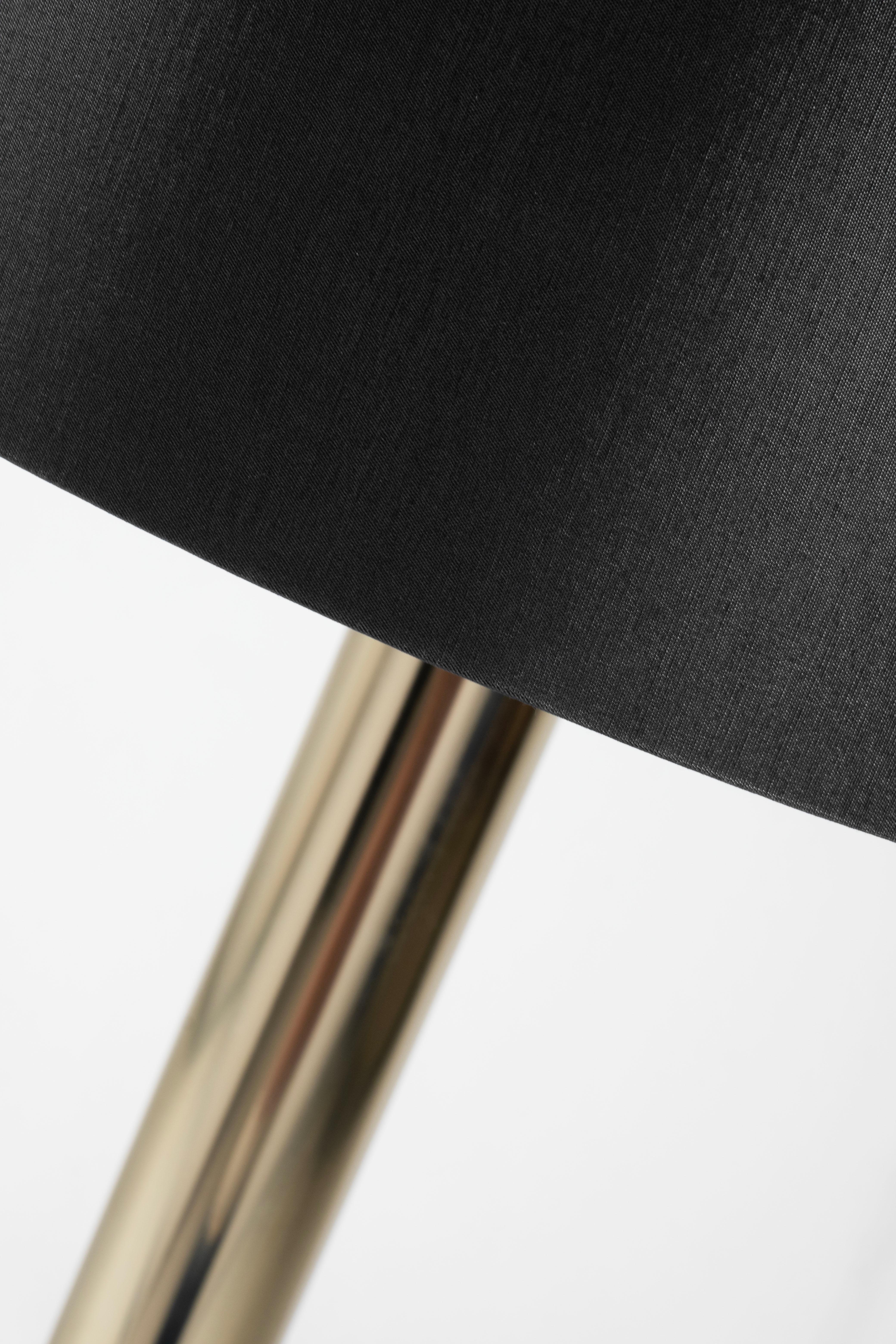 Modern Gau Floor Lamp Stainless Black Shade Handmade in Portugal by Greenapple For Sale 1