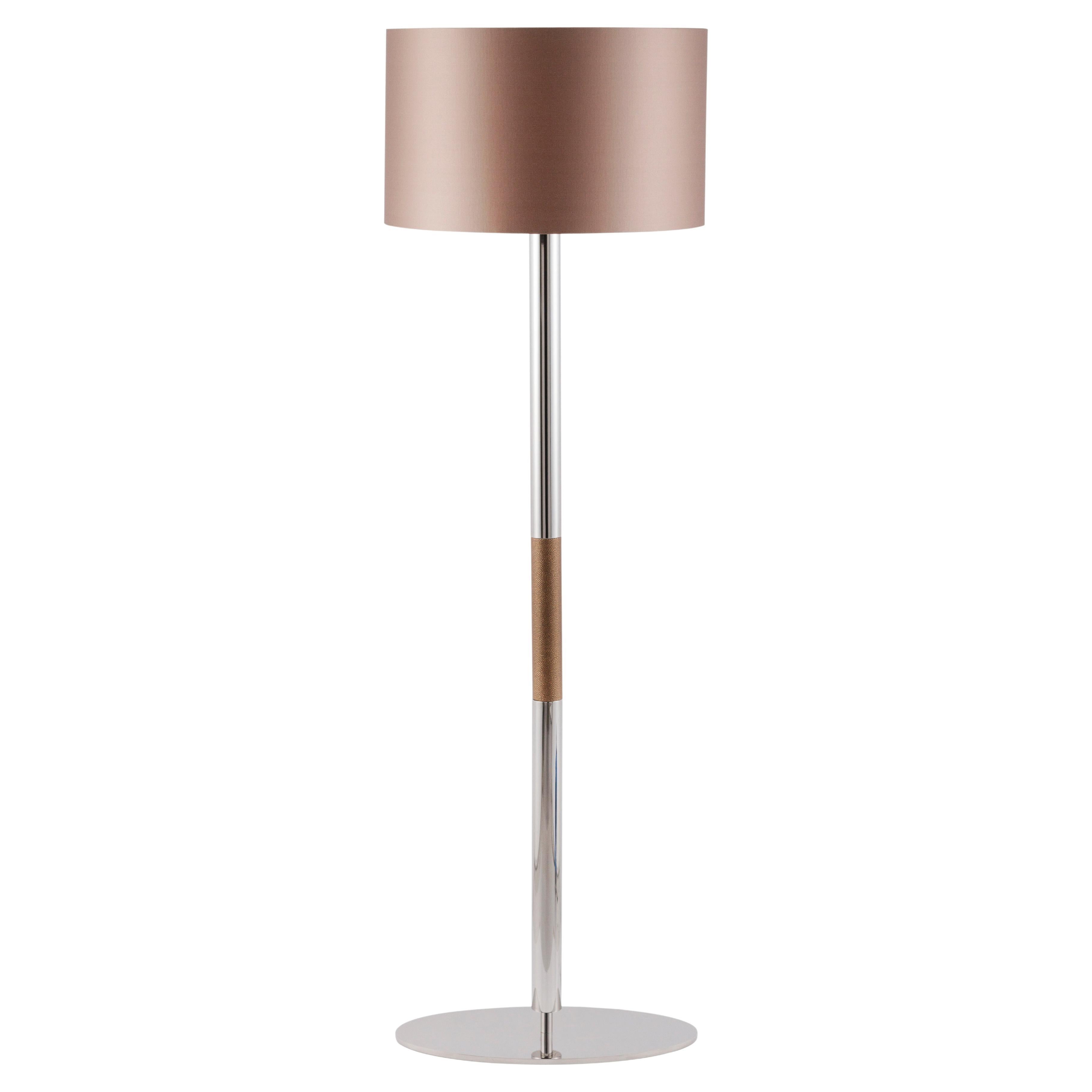 Modern Gau Floor Lamp Stainless Bronze Shade Handmade in Portugal by Greenapple For Sale