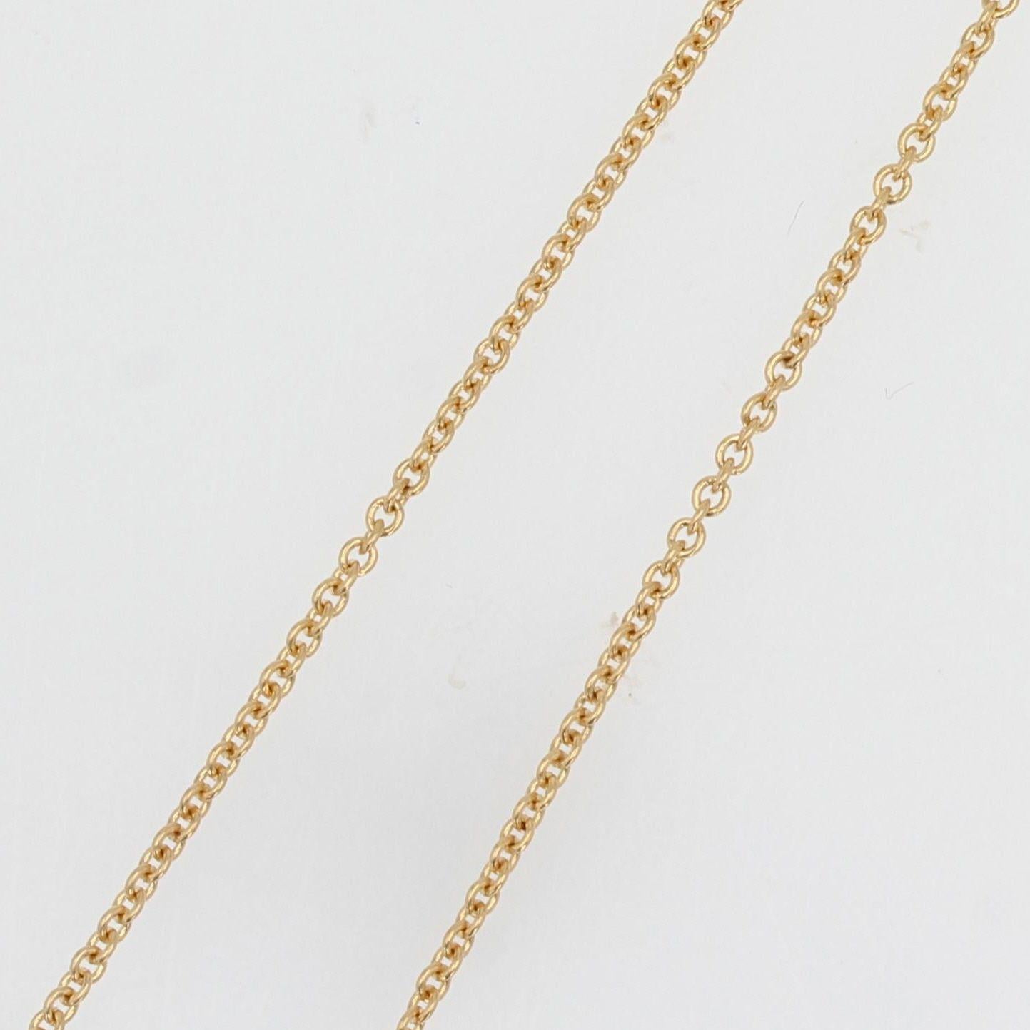 Women's Modern Gemstone 18 Karat Yellow Gold Pendant and Chain For Sale