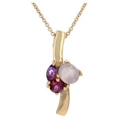 Modern Gemstone 18 Karat Yellow Gold Pendant and Chain