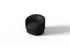 Customizable Black Leather Armchair with Metal Frame, Made in Portugal