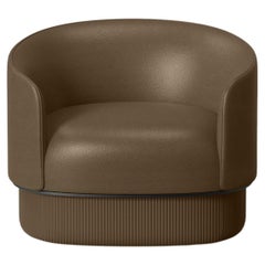 Modern Gentle Armchair aus braunem Leder und Metall