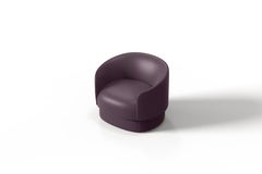 The Moderns Armchair en cuir violet et métal