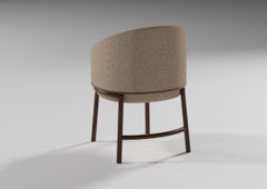 Moderner, bequemer Sessel, beiger Stoffbezug mit gesteppter Sitzfläche, individuell anpassbar
