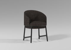 Modern Gentle Chair in Black Fabric and Black Wood