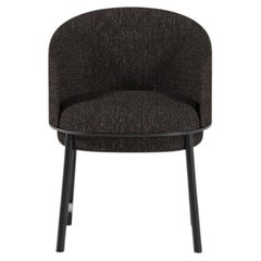 Modern Gentle Chair in Black Fabric and Black Wood
