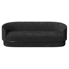 Modernes Gentle Sofa aus schwarzem Samt und Bronzemetall