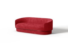 The Moderns Sofa en velours rouge et métal bronze