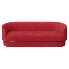 Modernes Gentle Sofa aus rotem Samt und Bronzemetall