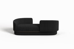 Modern Gentle Vís a Vís in Black Fabric and Bronze Metal