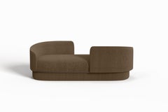 Modern Gentle Vís a Vís in Brown Fabric and Bronze Metal